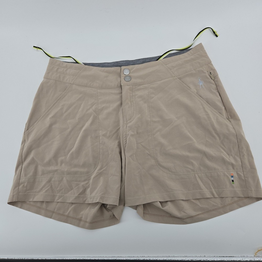 Smartwool Shorts Womens Sz S Merino Wool Hiking Athletic Lightweight Tan Beige